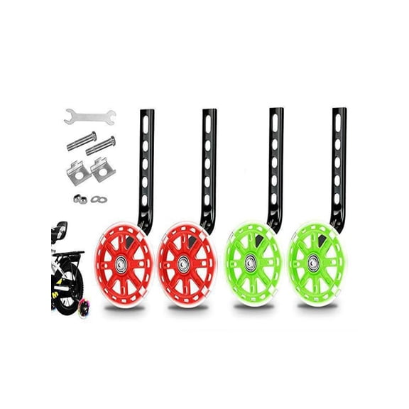 Urbanw Bike Training Wheels for 12 14 16 18 20 Inch.Training Wheels for Ki ds, Bicycle Training Wheel is Suitable Single Speed Bike, Bike Accessories for ki ds Green 2Pcs