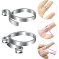 thumbnail image 2 of Adjustable Knitting Crochet Rings Metal Yarn Guide Finger Holder Crochet Open Finger Rings Unique Sewing Tools Yarn Guide Finger Holder Adjustable Finger Knitting Rings Jewelry, 2 of 5