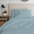 thumbnail image 3 of Purity Home 100% Organic Cotton Queen Aqua Percale Bedsheet set, 300 Thread Count Breathable, Super Soft, & Cozy 4-Piece Set, 3 of 9