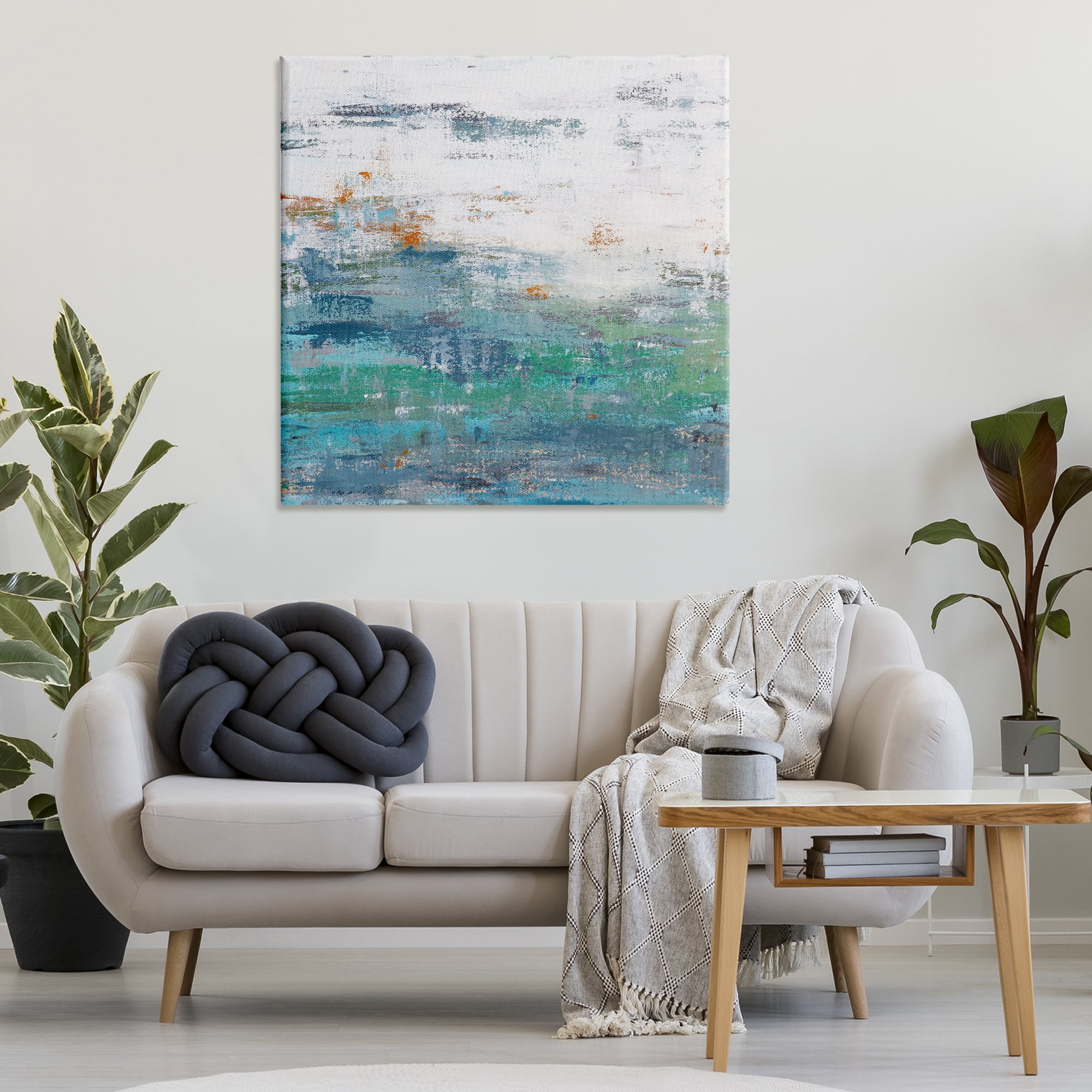Stupell Industries Distressed Paint Gradient Abstract Painting Wrapped Canvas Art Print Wall Art, 36 x 36