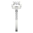 thumbnail image 3 of 0.89 ct Princess Cut Moissanite with Simulated Diamond Halo Accents 14K White Gold Womens Engagement Ring, 3 of 6