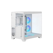 Pop 2 Vision Panoramic Glass White RGB E-ATX Dual-Chamber PC Gaming Case with Front and Side TG Panels Mid Tower PC Case