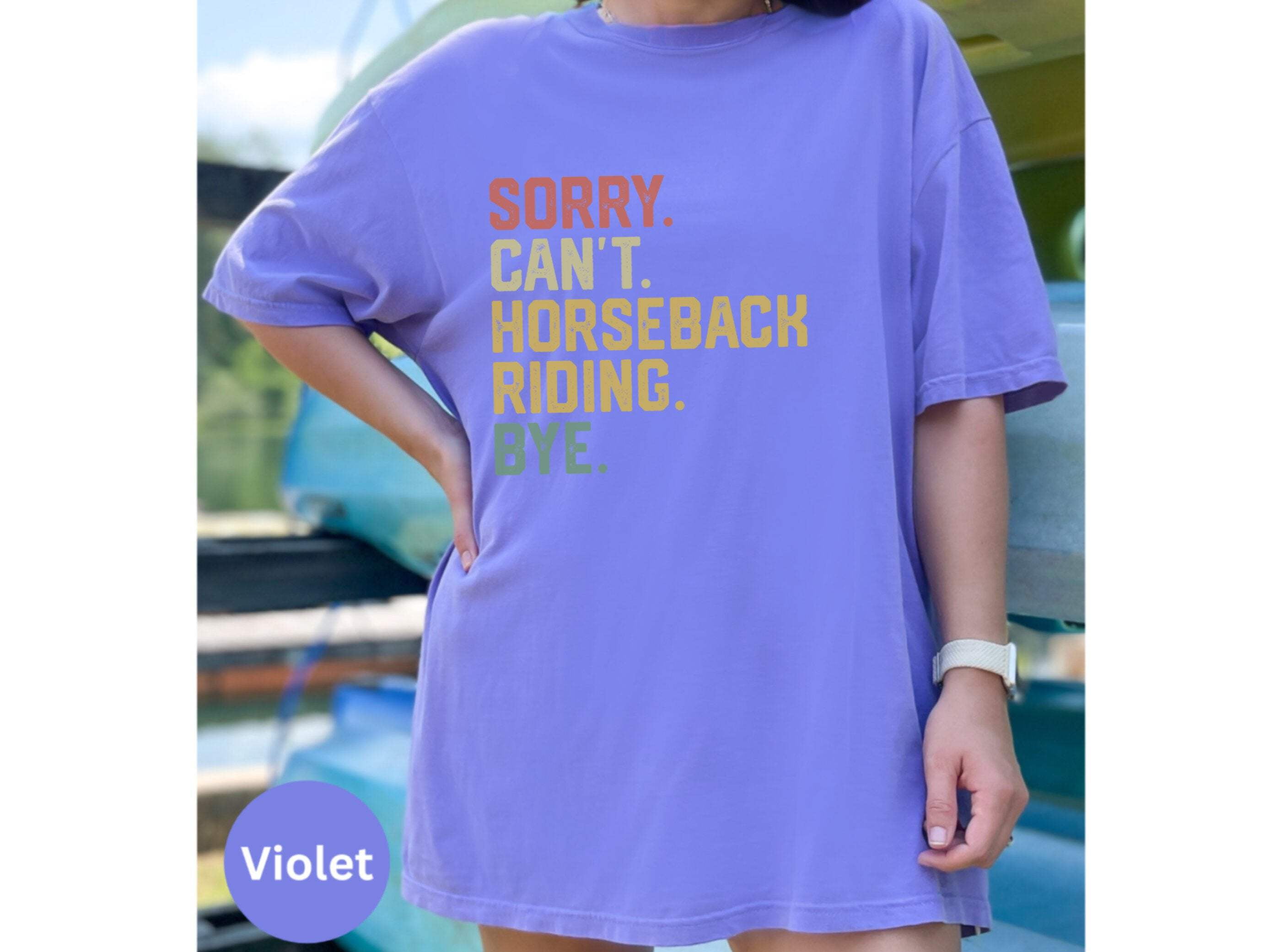 Funny Horseback Riding Quote T-Shirt, Equestrian Novelty Tee, Horse Lover Gift, Sorry Cant Horseback Riding Shirt, Horseback Riding Gift