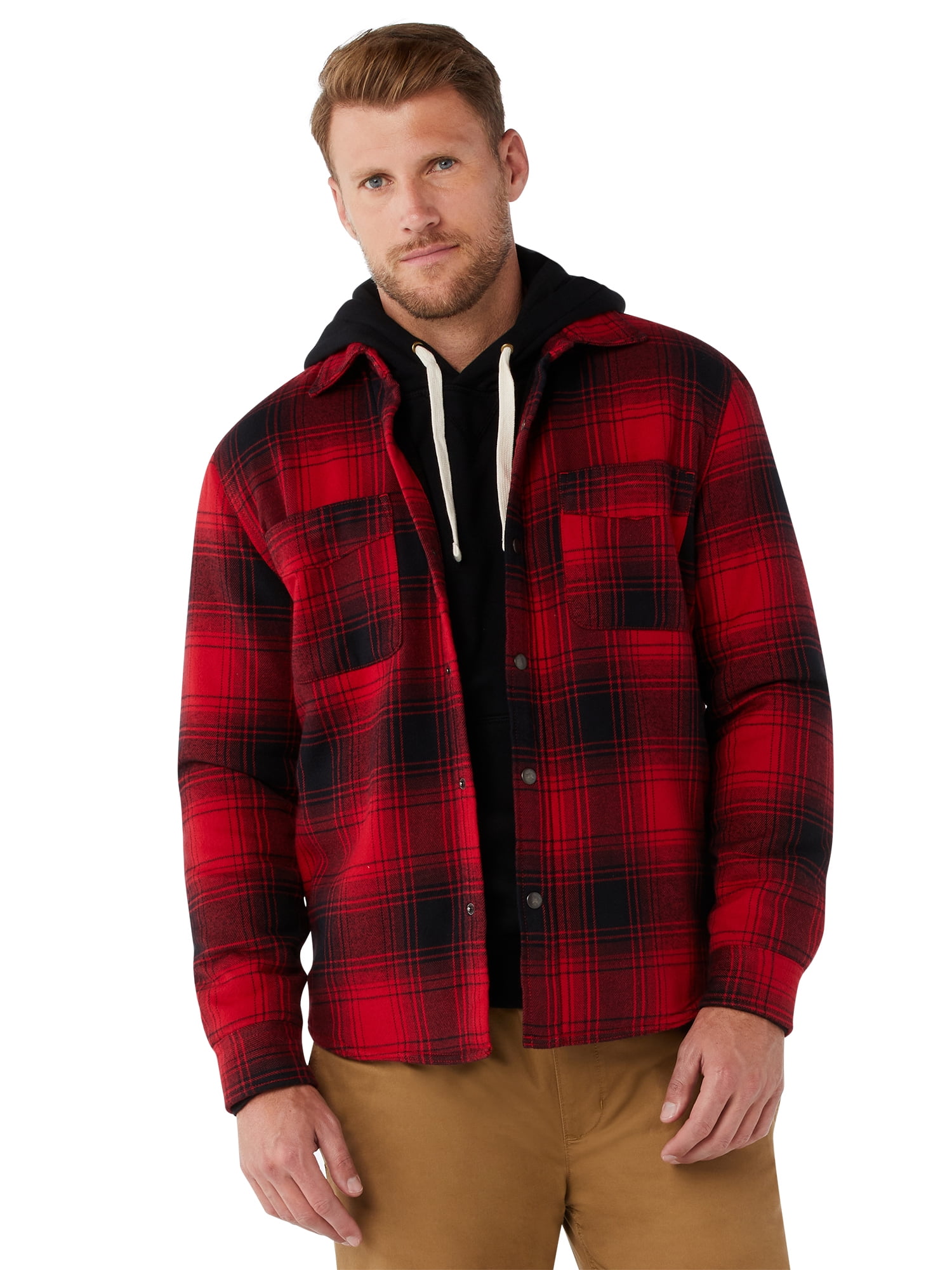 Free Assembly - Free Assembly Men's Fleece Lined CPO Shirt Jacket ...