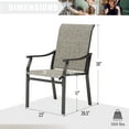 thumbnail image 6 of SUMMIT LIVING 5-Piece Outdoor Patio Dining Set, Square Wood-Look Patio Table and Textilene Chairs, Black & Gray Brown, 6 of 15