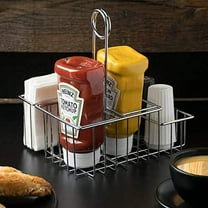 GET Modern Chrome Metal Four Compartment Condiment Caddy Table Caddies Collection C42