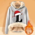 thumbnail image 2 of WILLBEST Sudadera Larga para Mujer, Sudadera con Capucha Estampada con Letras Navideñas, Espalda de Lana, Cálida, de Invierno, Estilo Pullover, Tops, Sudadera de Moda 1039 XXXXX-Grande, 2 of 4