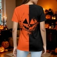 thumbnail image 5 of Halloween Shirts for Women Fall Novelty Pumpkin Face Tshirts Crew Neck Short Sleeve Festival Party Trendy Fashion Clothing Orange XXL, 5 of 7