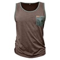 thumbnail image 5 of Garbnen Mens Tank Tops Summer Beach Crew Neck Mens Sleeveless Shirt Lightweight Sports Big and Tall Men's Muscle Shirts with Pockets Brown XXXL, 5 of 8