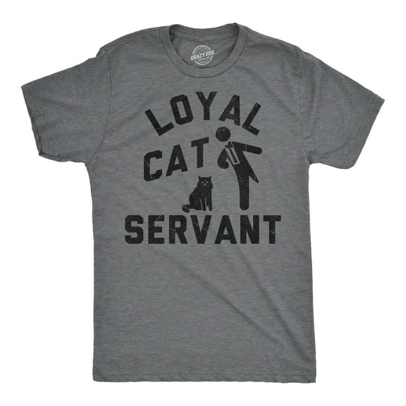 Mens Funny T Shirts Loyal Cat Servant Sarcastic Kitten Lovers Graphic Novelty Tee for Men Graphic Tees