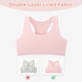 thumbnail image 3 of INNERSY Girls' Cotton Racerback Training Bras Wireless Bra for Kids 3 Pack(L,Gray/Pink/White), 3 of 7