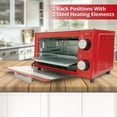 Aiwa Electric 750W 4 Slice Red Toaster Oven with Baking Tray