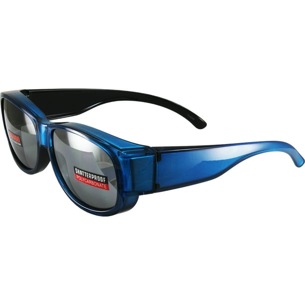 Swag Attack Sunglasses Crystal Blue Frames with Flash Mirror Lenses by