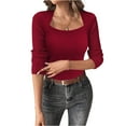 thumbnail image 2 of Sweaters for Women Fall Trendy Long Sleeve Shirts Casual Slim Fit Knit Pullover Sweater Top, 2 of 5