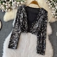 thumbnail image 5 of Ticikt Girl's Sequin Jacket Long Sleeve Sparkly Cropped Shrug Outerwear for Toddler and Kids Fashion, 5 of 5