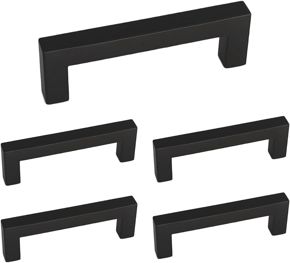 5Pack Kitchen Handles Black Drawer Pulls Zoizocp LSJ12BK 31/2in(90mm) Hole Centers