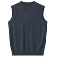 thumbnail image 3 of Men's Wool Knit Argyle Sweater Vest Ribbed V-Neck Knitwear Sleeveless Pullover Warm Cable Knitted Tank Top, 3 of 4