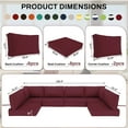thumbnail image 3 of Geemuslly 14-Piece Outdoor Sectional, 6-Seat Waterproof Patio Cushions, Wine Red, 3 of 7
