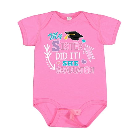 

Inktastic My Sister Graduated with Cap and Arrows Gift Baby Girl Bodysuit