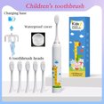 thumbnail image 3 of Cepillo de dientes eléctrico sónico para niños con dibujos animados y cabezal de repuesto para cepillo de dientes y boquillas suaves, 3 of 5