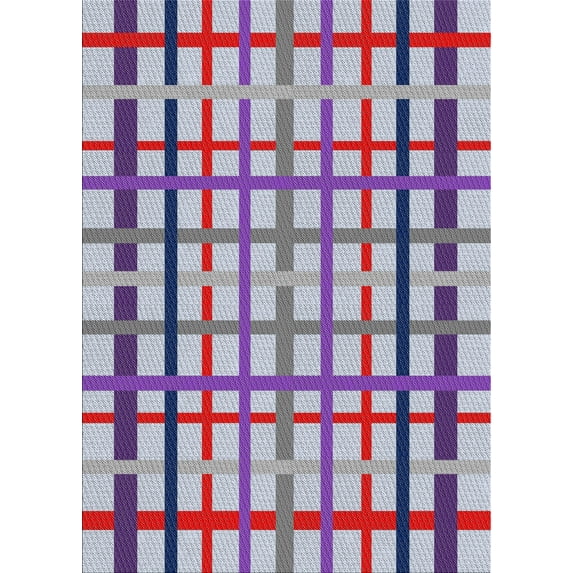 Ahgly Company Indoor Rectangle Patterned Purple Novelty Area Rugs, 8' x 12'