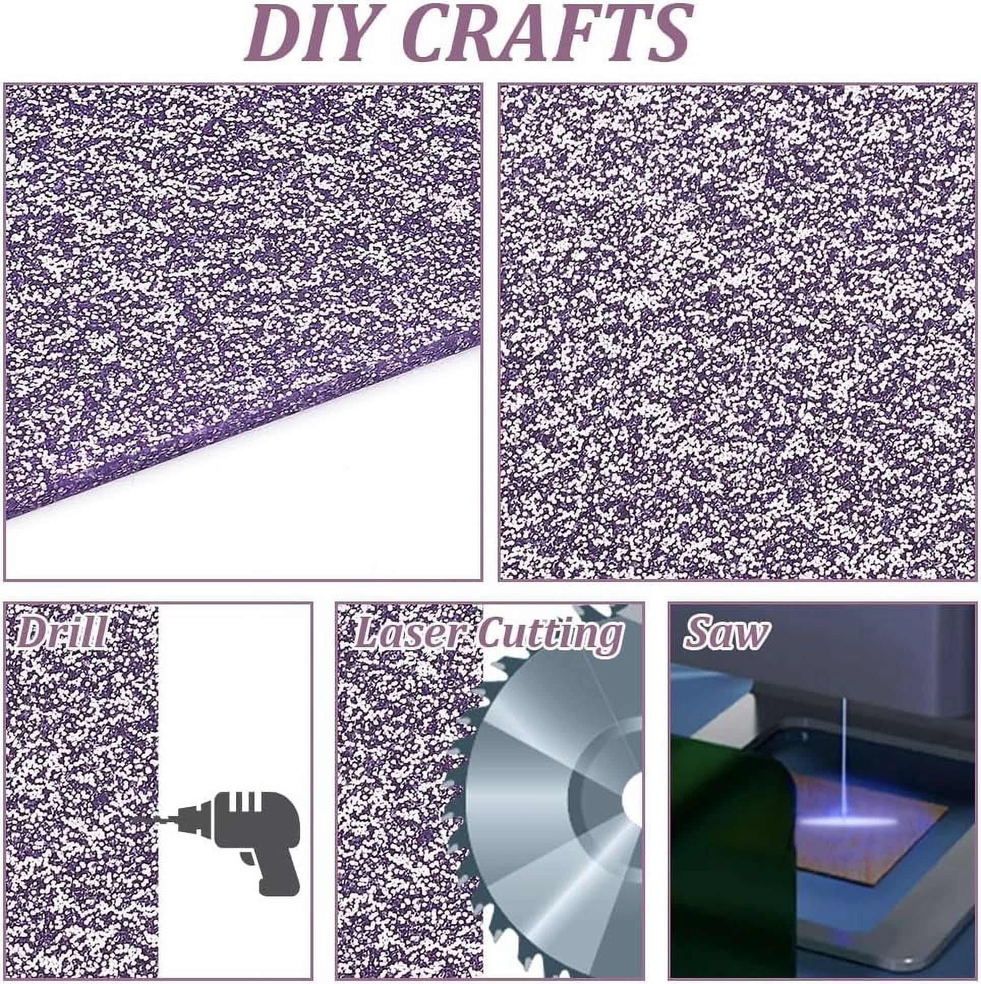 6 pcs Glitter Acrylic Sheets 5.9x5.9 inch with 0.1 inch Thick Medium Purple Square Glitter Acrylic Panel for DIY Decoration Crafts Laser Cutting Engraving Medium Purple 6pcs