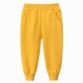 thumbnail image 2 of NOLDARES Boys' Tricot Bottom Sweatpants - Athletic Running Pants with Pockets for Kids Teens Youth(Yellow,6-7 Years), 2 of 4