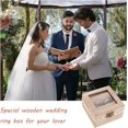 thumbnail image 3 of Wedding Ring Box Wooden Ring Bearer Box Personalized Ring Holder Vintage Double Ring Display Organizer Rustic Jewelry Boxes for Marriage Proposal Engagement Wedding Ceremony, 3 of 9