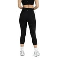 thumbnail image 3 of YITTY Active Women's UltraLuxe High-Waist Pocket Legging, Athleisure, 4-Way-Stretch, Iconic Black, M, Capri | 19" Inseam, 3 of 6