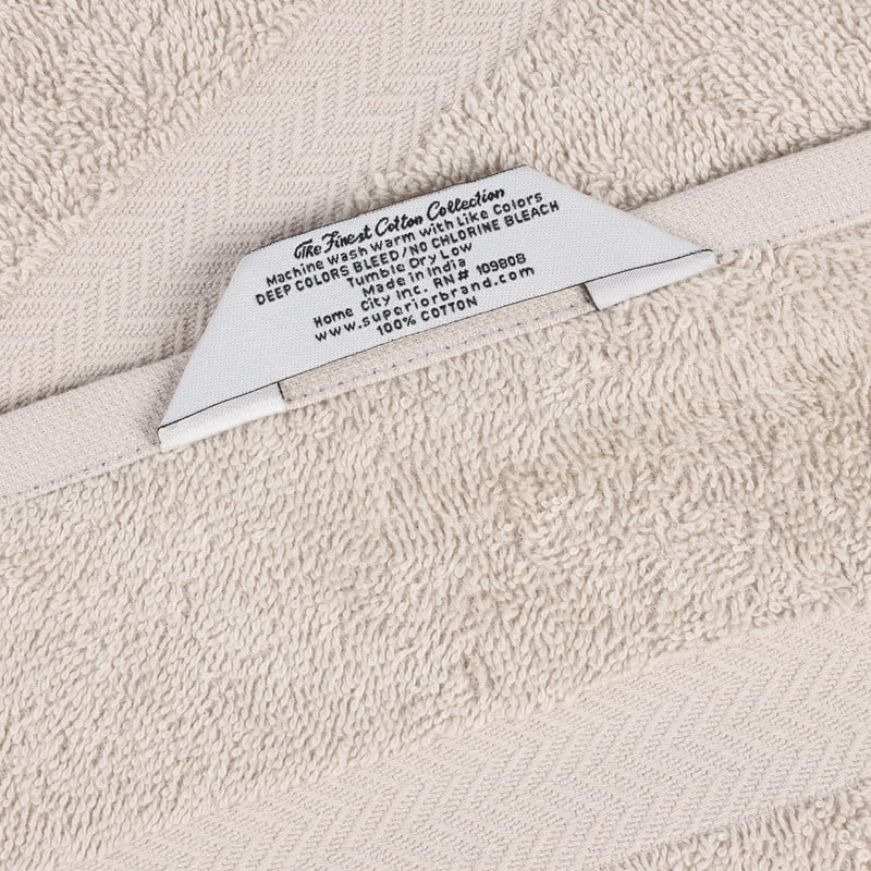 Superior Franklin 4-Piece Cotton Bath Towel Set, Super Soft Quick Dry Fade Resistant Towels, Stone