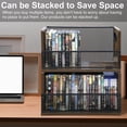 thumbnail image 4 of CD DVD Storage Rack 2-Pack with Handles, Holds 28 DVD or 32 Blu-ray Cases per Rack | Portable DVD  Holder for Desktop, Closet, Video Games, Books & Movies, 4 of 7