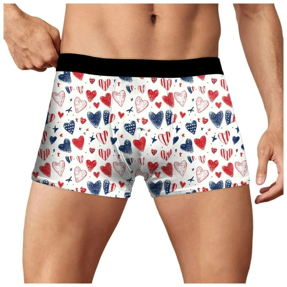 Rotm Valentines Day Boxers for Men Men's Valentine's Day Underwear Navy,S
