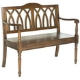 thumbnail image 2 of SAFAVIEH Benjamin Geometric Rustic Bench, Dark Teak, 2 of 6
