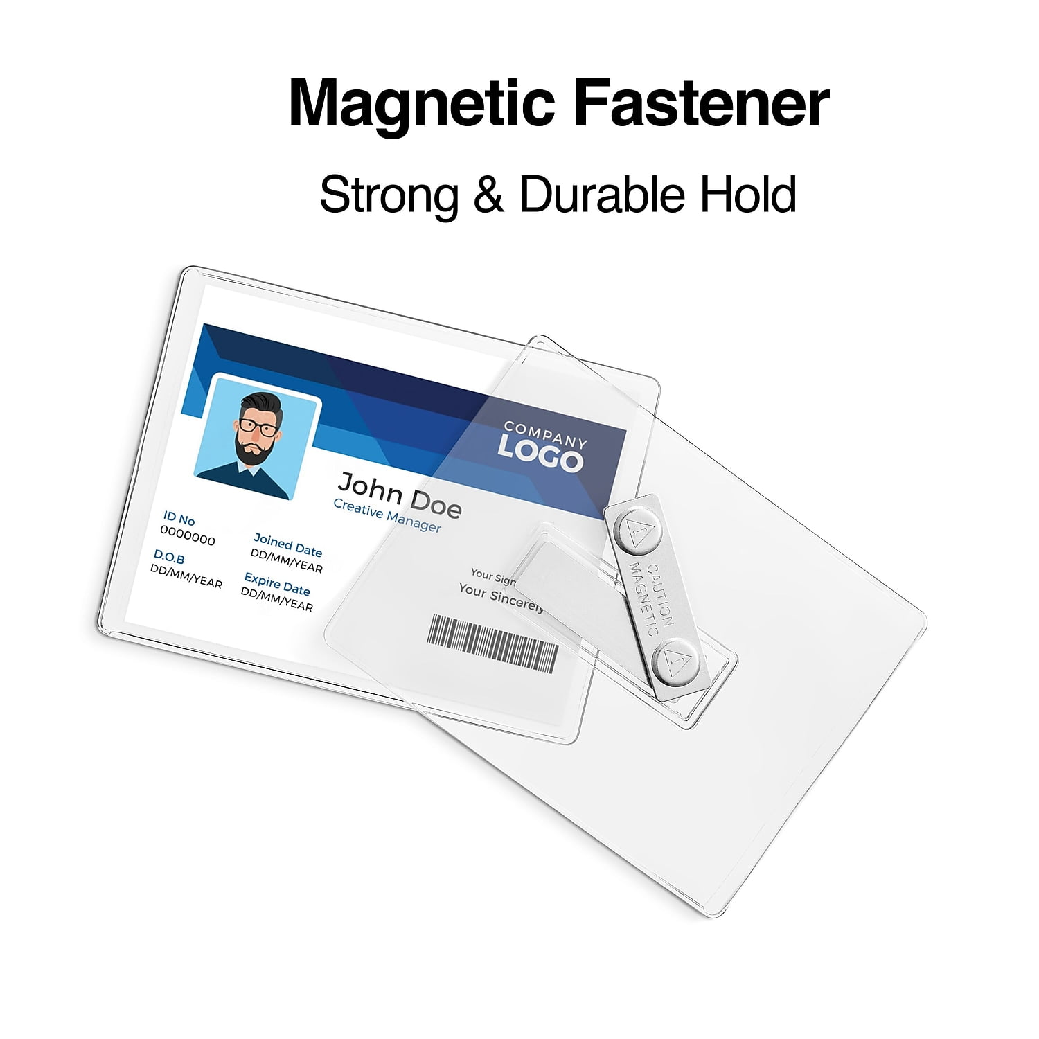 Staples Magnetic Badge Holders Clear 25/Pack 51924