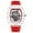 K-2393B Red, variant on Fashion Hollowed Men Watches Tonneau Transparent Analog Display Silicone Strap Calendar Quartz Waterproof Trend Male Wrist Watch