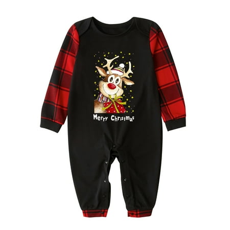

Honeeladyy Toddler Baby Boys Girls Christmas Fashion Printing Romper Family Parent-child Wear Baby Black Sales Online