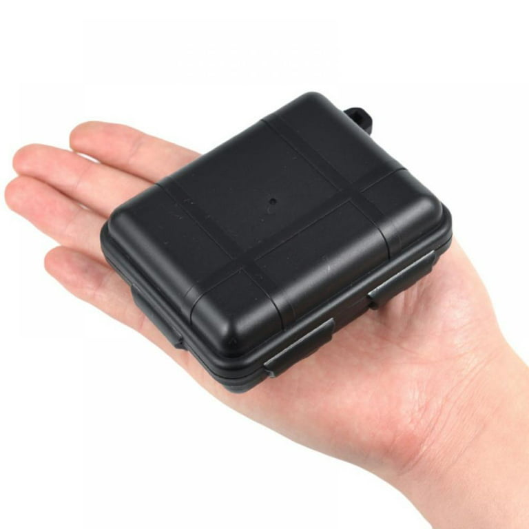 Small Waterproof Phone Container - Universal Plastic Box with Foam -  Camping Waterproof Phone Case for iPhone - Waterproof Case with 2u Buckle  for Camera/Micro Flash Drive/Wallet/Battery 2PCS 2 PCS - Black