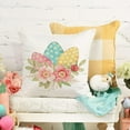 thumbnail image 3 of hofaaa Happy Easter Throw Pillow Covers 18x18 Set of 4 Hello Spring Bunny Eggs Stripes Home Decor for Couch G206-18, 3 of 6