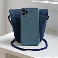 thumbnail image 4 of Bolsos Cruzados Bolsos cruzados de verano Elegante bolso de paja tejido para la playa Hecho a mano para el trabajo (Azul) Likrtyny Para Estrenar, 4 of 9