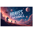thumbnail image 2 of Neon Style Braves Baseball Banner Background Backdrop for Sports Events Baseball Parties Fan Gatherings Photography Props Decorations, 2 of 3