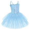 thumbnail image 2 of IBTOM CASTLE Toddler Kid Girls Sequins Fringes Camisole Ballet Dance Dress Glitter Feather Tutu Skirted Leotard Ballerina Dancewear 9-10 Years Blue, 2 of 8