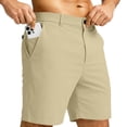 thumbnail image 2 of Golf Shorts for Men Stretch Shorts for Work Casual Hiking Multiple Pockets Flat Front Beige M, 2 of 6