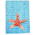 thumbnail image 1 of Betsy Drake GT091B Coral Starfish Blue Script Guest Towel, 1 of 1
