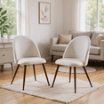 thumbnail image 3 of Homy Casa 2 Piece Fabric Dining Chairs with Thick Cushion and Adjustable Feet for Kitchen or Apartment, 3 of 9
