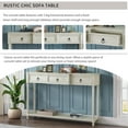 thumbnail image 5 of EUROCO Console Table Sofa Table with Three Projecting Storage Drawers, Long Bottom Shelf, Solid Wood Funiture for Entryway, Antique White, 5 of 8