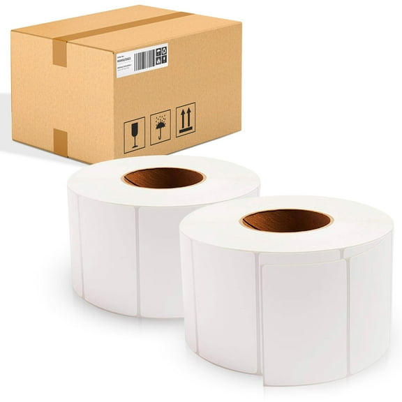 White Thermal Transfer Labels, Freezer Grade Perforated Industrial, 11500 Count, 4 x 2 in