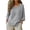 Gray, variant on Women's 3/4 Sleeve Cotton Linen Shirt, Round Neck Loose Fit Solid Color Summer T-Shirt, Casual and Breathable Top for Beach, Daily Wear, and Hot Weather Comfort-Beige