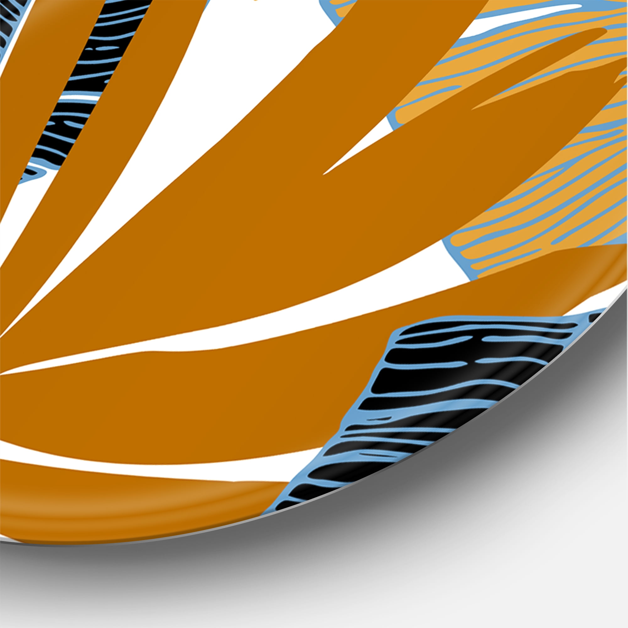 Designart 'Abstract Tropical Summer Banana Leaves and Palm Tree' Modern Circle Metal Wall Art 29x29 - Disc of 29