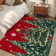 thumbnail image 4 of Red Christmas Area Rugs 2.7'x5', Washable Small Throw Rugs for Kitchen Bedroom, Snowflake Xmas Christmas Tree Indoor Outdoor Rug Non-Slip Low Pile Carpet Runner Reversible Floor Mats, 4 of 8