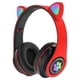 thumbnail image 2 of Bearachild Auriculares con orejas de gato Auriculares inalámbricos Música Estéreo Auriculares con azules con micrófono Niños Hija Cables de audio/vídeo Rojo, 2 of 6